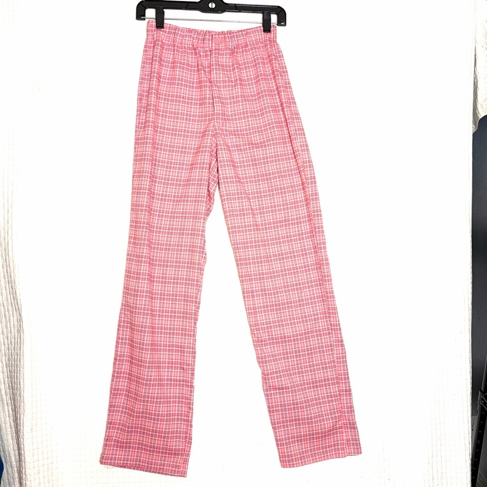 John Galt Brandy Melville Tilden Pink Plaid Pants Women OS One Size High Rise